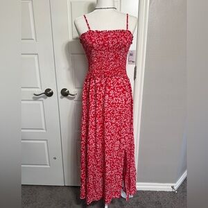 Pacific Vibes Floral Maxi Dress with Side Slit